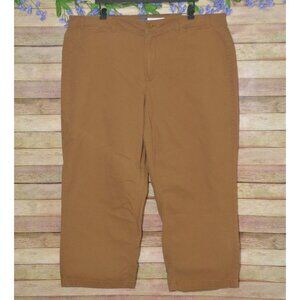 Old Navy Women's Brown Wide Leg Cropped Ankle Pants 22 Extra High Rise Stretch